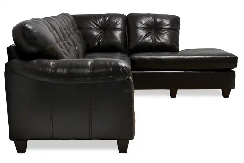 Made in Canada Addison 2-Piece Right-Facing Leather-Look Fabric Sectional with Removable Seat Cushions