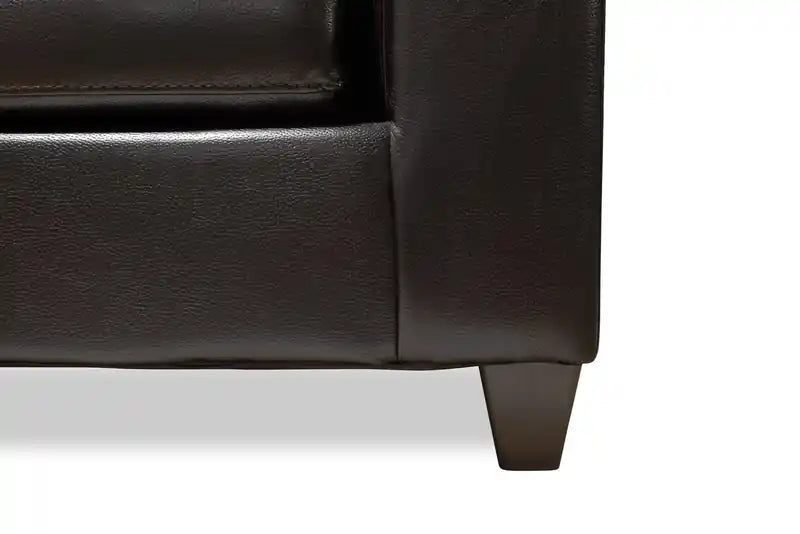 Made in Canada Addison 2-Piece Right-Facing Leather-Look Fabric Sectional with Removable Seat Cushions