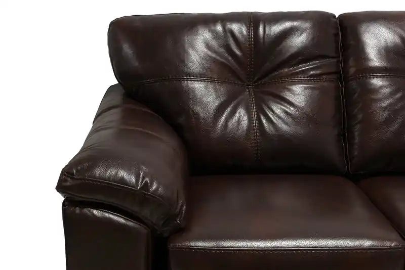 Made in Canada Addison 2-Piece Right-Facing Leather-Look Fabric Sectional with Removable Seat Cushions