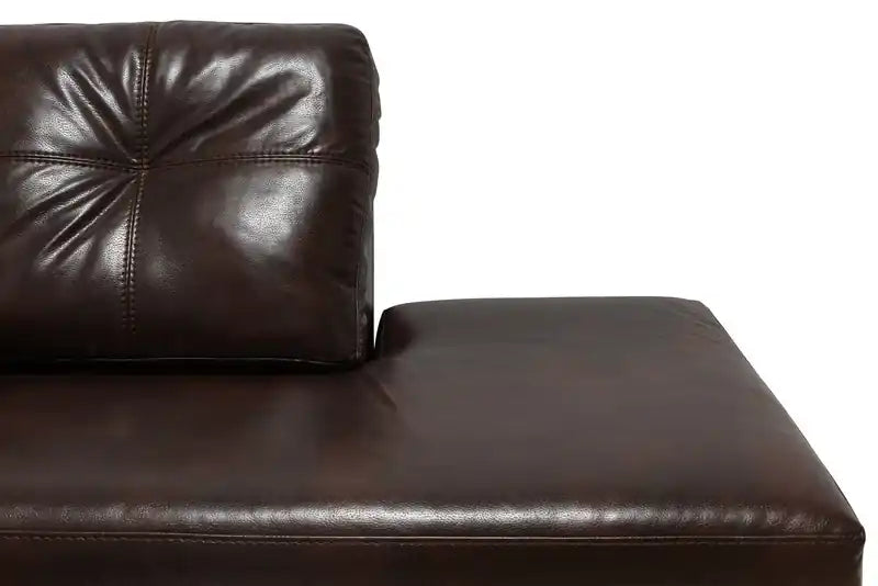 Made in Canada Addison 2-Piece Right-Facing Leather-Look Fabric Sectional with Removable Seat Cushions