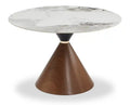 Alwin Dining Table with Sintered Stone Top, Hourglass Base with Gold Accent - 47.25W Round