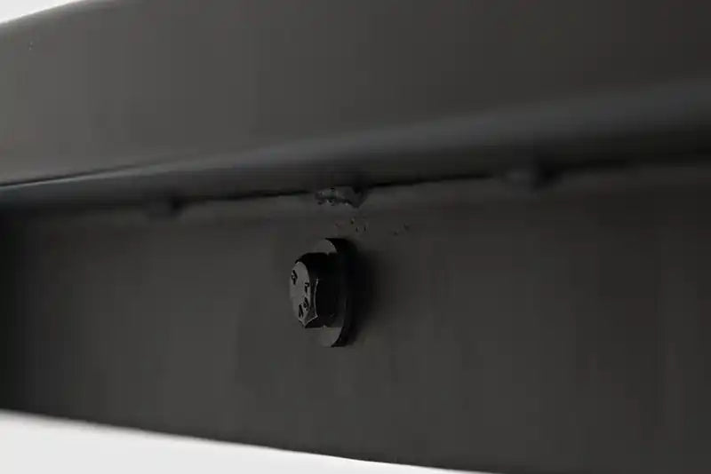 Apex 50 Modern Sofa Table with Shelf - Grey with Black Metal Legs