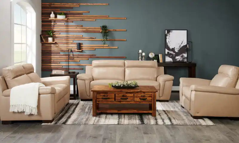 Casey 48 Rustic Coffee Table with Storage, Shelf and Casters - Brown Wood