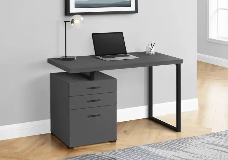 Clayton 47.25 Reversible Office Desk with 3-Drawers