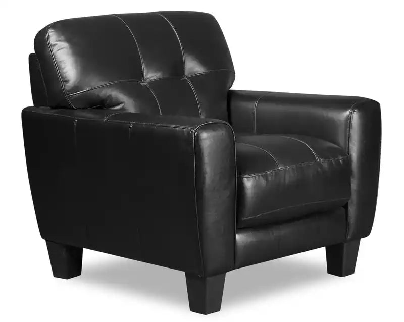 Curt 41 Genuine Leather Chair with Button Tufting