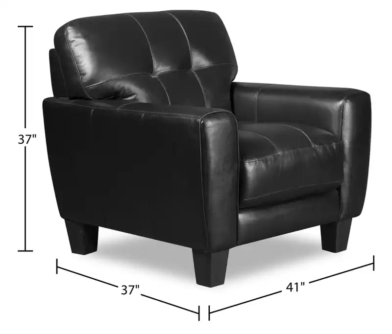 Curt 41 Genuine Leather Chair with Button Tufting