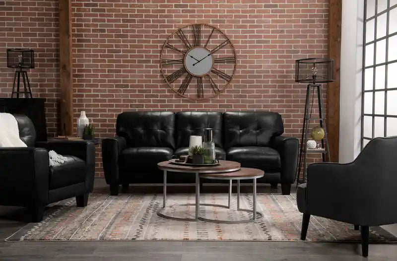 Curt 41 Genuine Leather Chair with Button Tufting