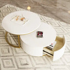 27.6 Table basse gigogne moderne avec tiroir de rangement