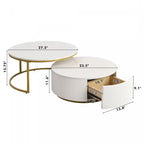 27.6 Table basse gigogne moderne avec tiroir de rangement