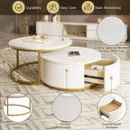 27.6 Table basse gigogne moderne avec tiroir de rangement