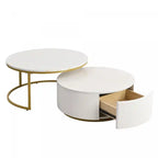 27.6 Table basse gigogne moderne avec tiroir de rangement