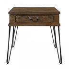 Hughey End Table With 1 Drawer, Rustic Oak