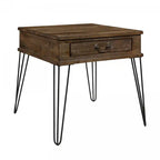 Table d'appoint Hughey à 1 tiroir, chêne rustique