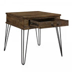 Table d'appoint Hughey à 1 tiroir, chêne rustique