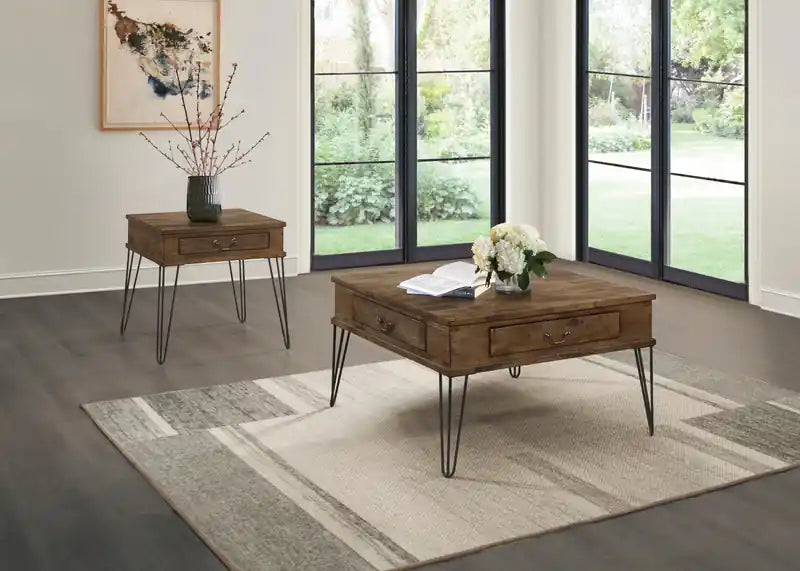 Hughey End Table With 1 Drawer, Rustic Oak