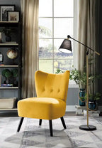 Fauteuil d'appoint velours jaune
