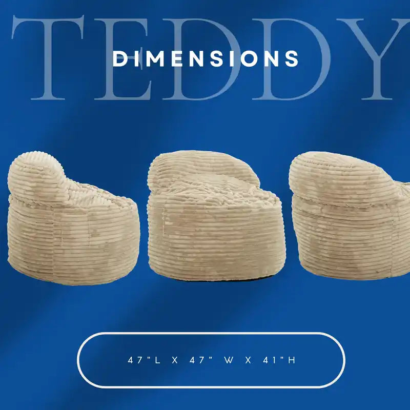 Sealy Teddy Corduroy High Density Foam Bean Bag Chair