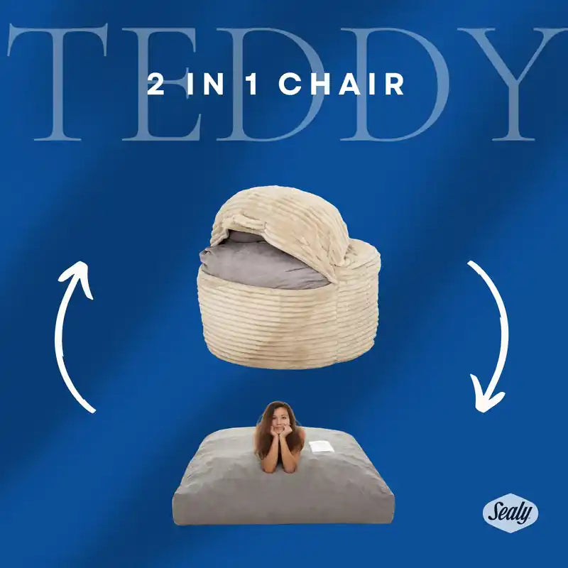 Sealy Teddy Corduroy High Density Foam Bean Bag Chair