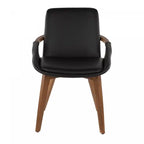 Chaise de salle à manger du milieu du siècle - Noyer/Noir