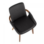 Chaise de salle à manger du milieu du siècle - Noyer/Noir