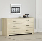 Commode 6 tiroirs - Chêne blanchi