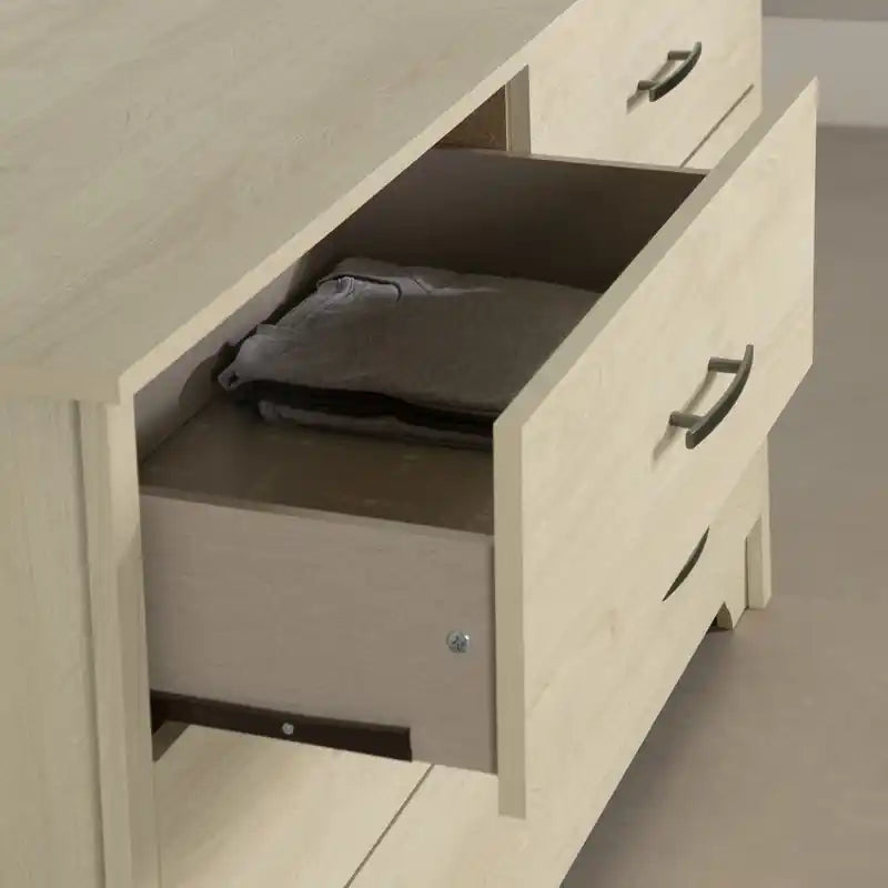 Fusion 6-drawer Dresser - Bleached Oak
