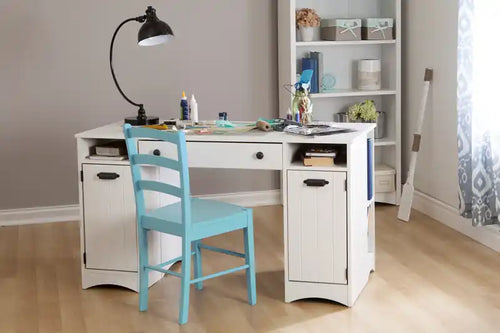 Artwork Craft Table With Storage - Pure White