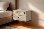 Table de chevet flottante LED - Chêne blanchi