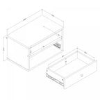 Table de chevet flottante LED - Chêne blanchi