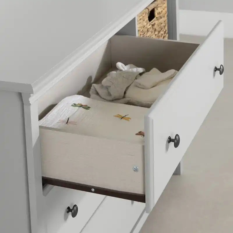 Cotton Candy 3-drawer Dresser With Storage Baskets - Soft Gray