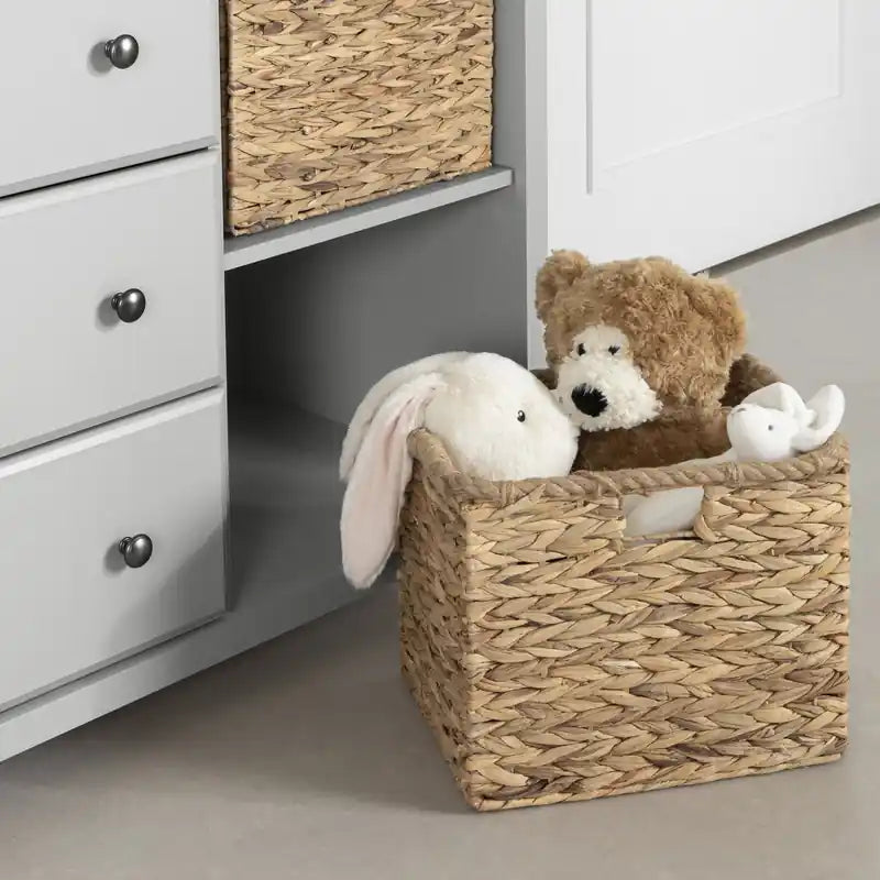 Cotton Candy 3-drawer Dresser With Storage Baskets - Soft Gray