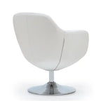 Fauteuil d'appoint pivotant en similicuir et chrome poli