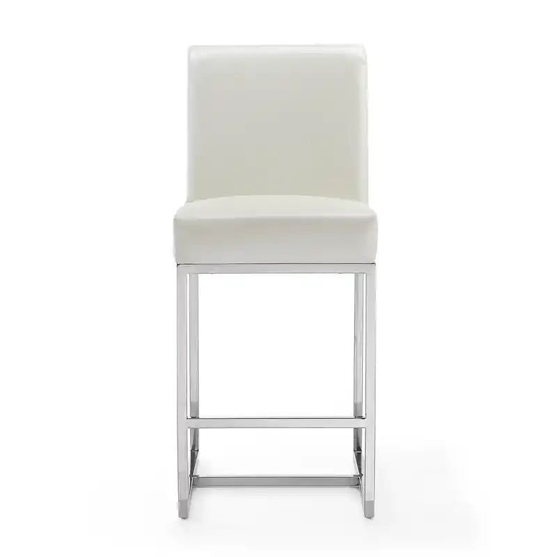 Manhattan Comfort Element 37.2 Polished Chrome Stainless Steel Counter Height Barstool
