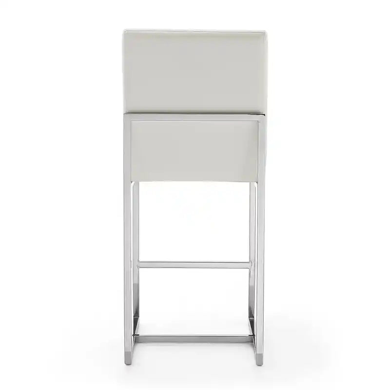 Manhattan Comfort Element 37.2 Polished Chrome Stainless Steel Counter Height Barstool