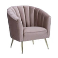 Manhattan Comfort Rosemont Velvet Accent Chair - Blush & Gold