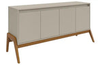 Manhattan Comfort Mid-Century Modern Gales 63.32 Sideboard with Solid Wood Legs - Greige