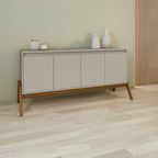 Buffet Mid-Century Modern 63.32 avec pieds en bois massif - Grège