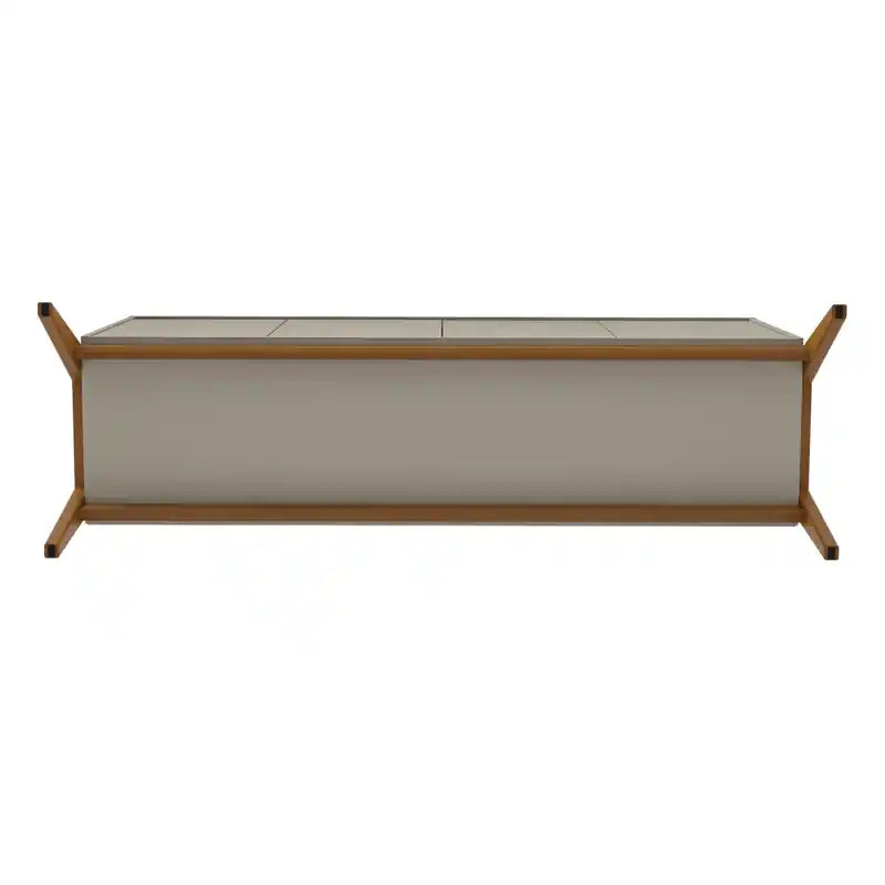 Manhattan Comfort Mid-Century Modern Gales 63.32 Sideboard with Solid Wood Legs - Greige