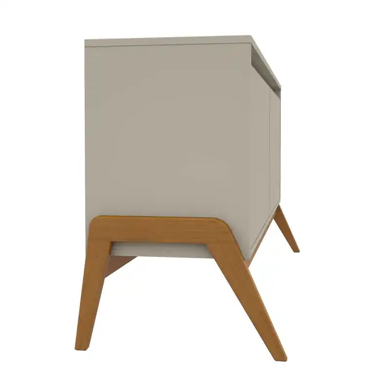 Manhattan Comfort Mid-Century Modern Gales 63.32 Sideboard with Solid Wood Legs - Greige