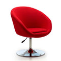 Manhattan Comfort Hopper Polished Chrome Wool Blend Adjustable Height Chair