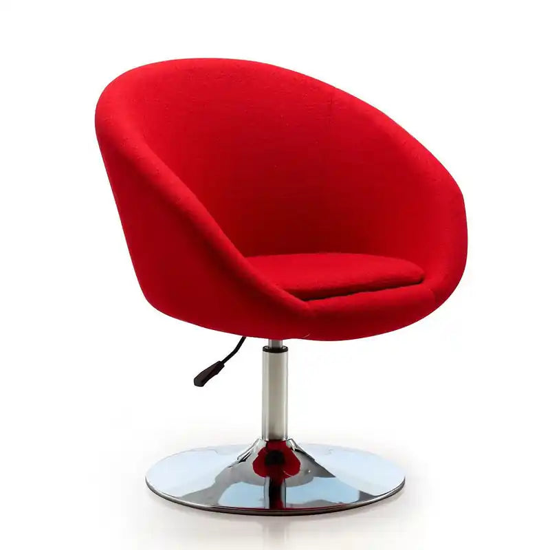 Manhattan Comfort Hopper Polished Chrome Wool Blend Adjustable Height Chair