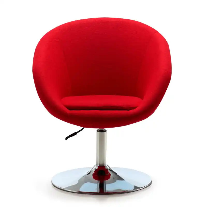 Manhattan Comfort Hopper Polished Chrome Wool Blend Adjustable Height Chair