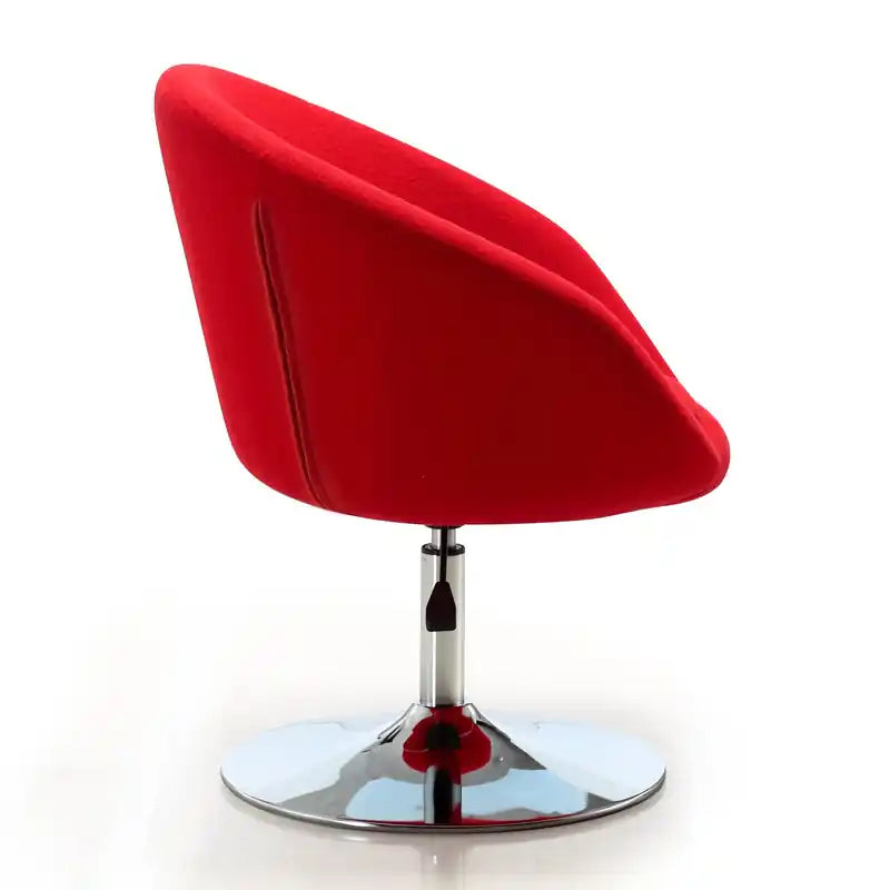 Manhattan Comfort Hopper Polished Chrome Wool Blend Adjustable Height Chair