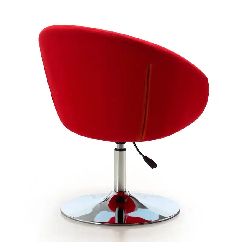 Manhattan Comfort Hopper Polished Chrome Wool Blend Adjustable Height Chair