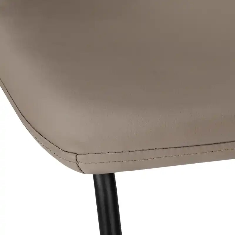 Curved Backrest Taupe Leather-look Black Bar Stool
