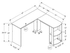Bureau d'angle Eason 47 avec étagère