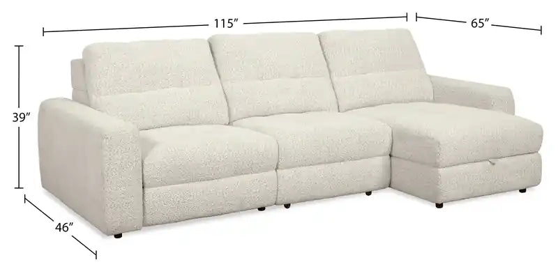 Scott Living Elevate Modular 3-Piece Right-Facing Chenille Fabric Power Reclining Sectional