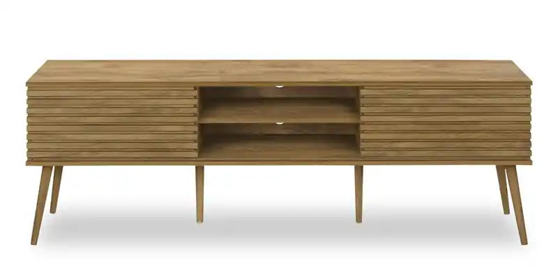 Gemma 72 Rustic TV Stand with Storage and Cable Management for TVs up to 80- Brown