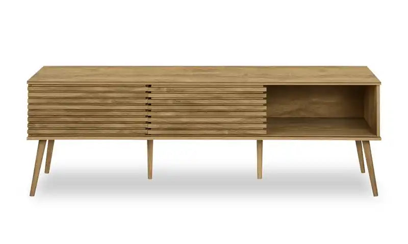 Gemma 72 Rustic TV Stand with Storage and Cable Management for TVs up to 80- Brown