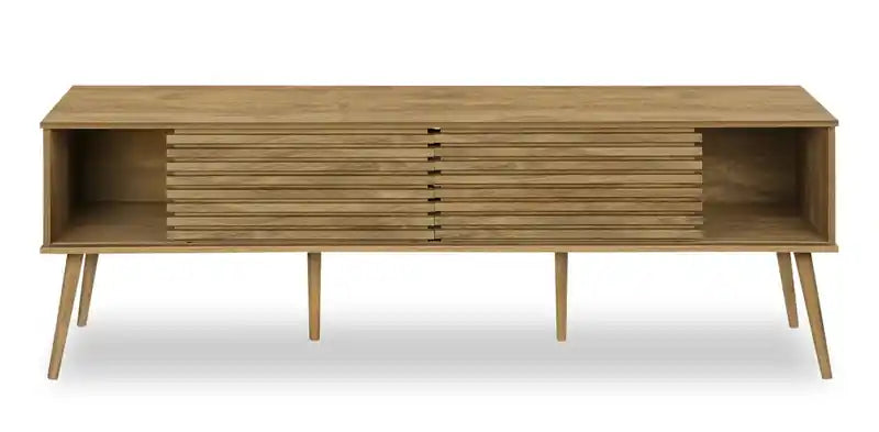Gemma 72 Rustic TV Stand with Storage and Cable Management for TVs up to 80- Brown